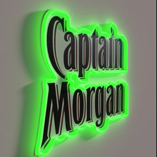 Load image into Gallery viewer, Vibrant Captain Morgan RGB neon bar sign with pirate spirit ambiance.