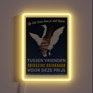 Vintage Dutch beer nostalgia in radiant retro style lighting.