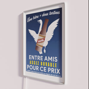 Bright neon Cara Pils Bier retro French cafe lighting decor
