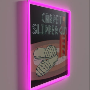 Carpet Slippers Welcome Sign for AA Meetings in Neon Color
