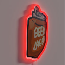 Load image into Gallery viewer, Fun Retro Themed Neon Sign with Color Changing Beer Can Design