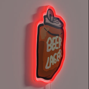Fun Retro Themed Neon Sign with Color Changing Beer Can Design