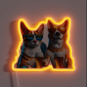 Colorful pet-friendly vibes with this feline canine chill sign