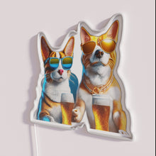 Load image into Gallery viewer, Neon Pet Room Sign with Cats and Dogs Chill RGB