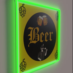 Vibrant RGB Neon Sign for a Festive Oktoberfest Celebration Atmosphere