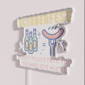 Germany's Oktoberfest celebration with beer, bratwurst, and Bavarian charm neon