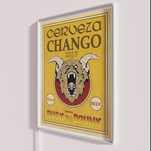 Eye-catching RGB neon bar signs with vibrant Cerveza Chango design