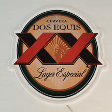 Load image into Gallery viewer, A dazzling Cerveza Dos Equis neon LED RGB sign cycling through vibrant colors, adding energy and style to any bar or party setting