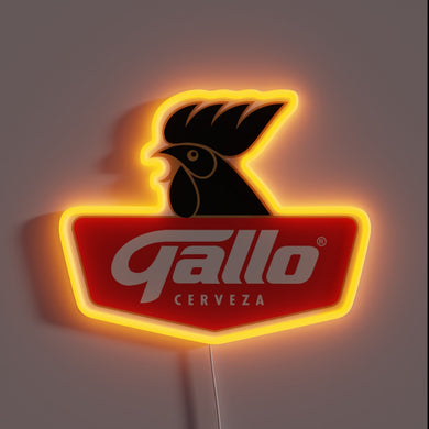 Guatemalan Heritage in RGB Neon: Authentic Cerveza Gallo Sign
