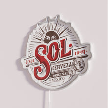 Load image into Gallery viewer, Bright Neon Cerveza Sol Sign For Bars and Home Decor