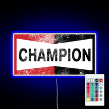Load image into Gallery viewer, Champion Vintage Logo RGB neon sign remote