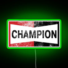 Load image into Gallery viewer, Champion Vintage Logo RGB neon sign green