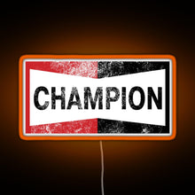 Load image into Gallery viewer, Champion Vintage Logo RGB neon sign orange