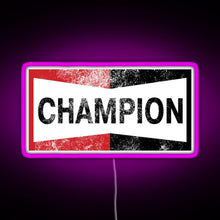 Load image into Gallery viewer, Champion Vintage Logo RGB neon sign  pink