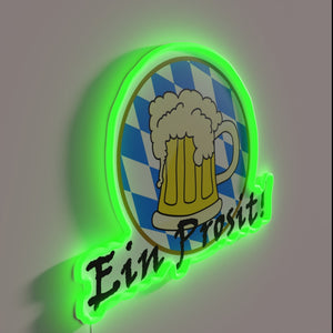 Colorful Prost! Oktoberfest-themed RGB Neon Sign for Home Bar Decor