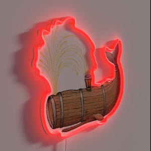 Eye-catching retro-style LED neon bar decoration with whale design.