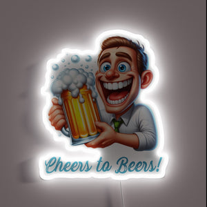 Vibrant RGB LED neon bar decor for beer enthusiasts everywhere.