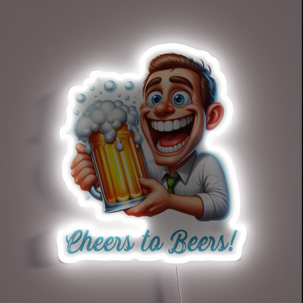 Vibrant RGB LED neon bar decor for beer enthusiasts everywhere.