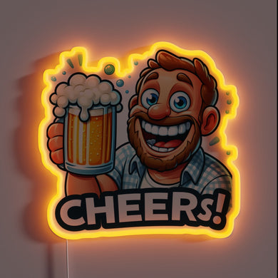 Color-changing LED neon bar decor, perfect for beer lovers ambiance.