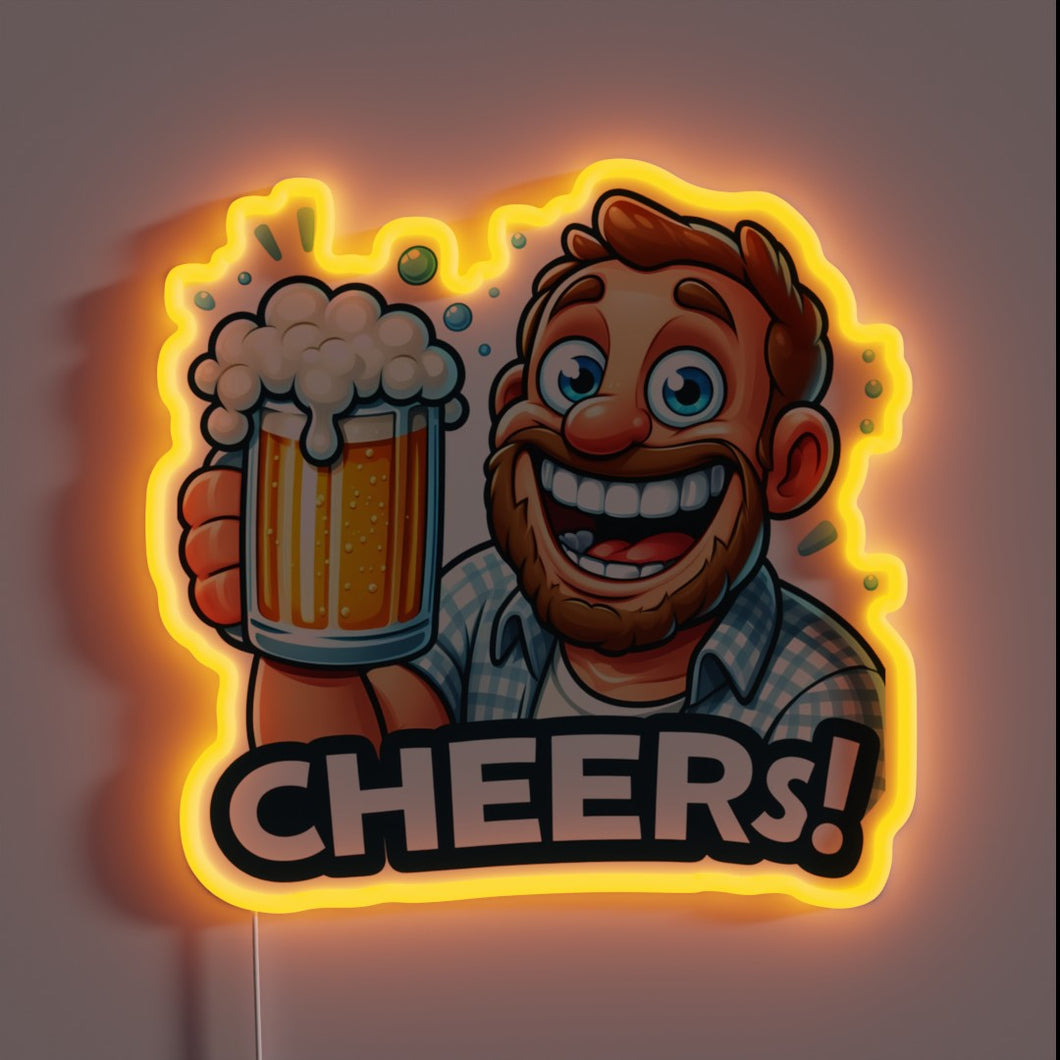 Color-changing LED neon bar decor, perfect for beer lovers ambiance.