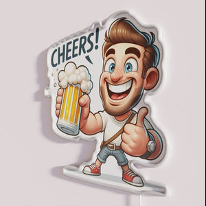 Add radiant bar ambiance with this colorful beer sign