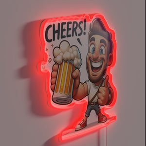 RGB neon bar decoration celebrating love of craft beer culture