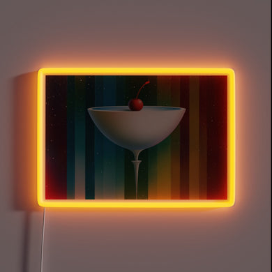 Vibrant Cherry Martini Themed Neon Sign with Color Changing Lights