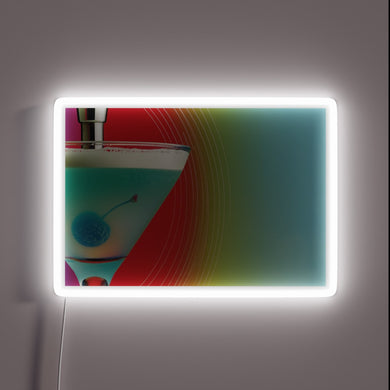 Vibrant Cherry Martini Themed RGB Neon Bar Sign Accent Wall Decoration