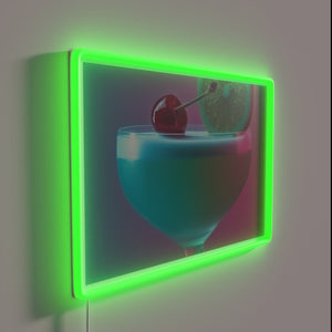 Cherry Martini cocktail bar neon light decoration sign glow ambiance.
