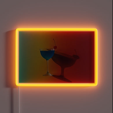 Vibrant Cherry Martini Sign with Color-Changing RGB Neon Accents