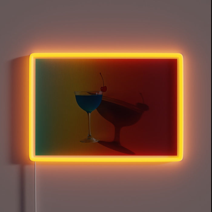 Vibrant Cherry Martini Sign with Color-Changing RGB Neon Accents