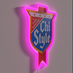 Vibrant Chi Energy Sign in Color-Changing RGB Neon Lighting Design