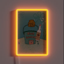 Load image into Gallery viewer, Vibrant neon sign features iconic SpongeBob and Chum Bucket logo design.