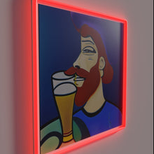 Load image into Gallery viewer, Neon beer enthusiast decor with bright colorful Cicerone certification symbol