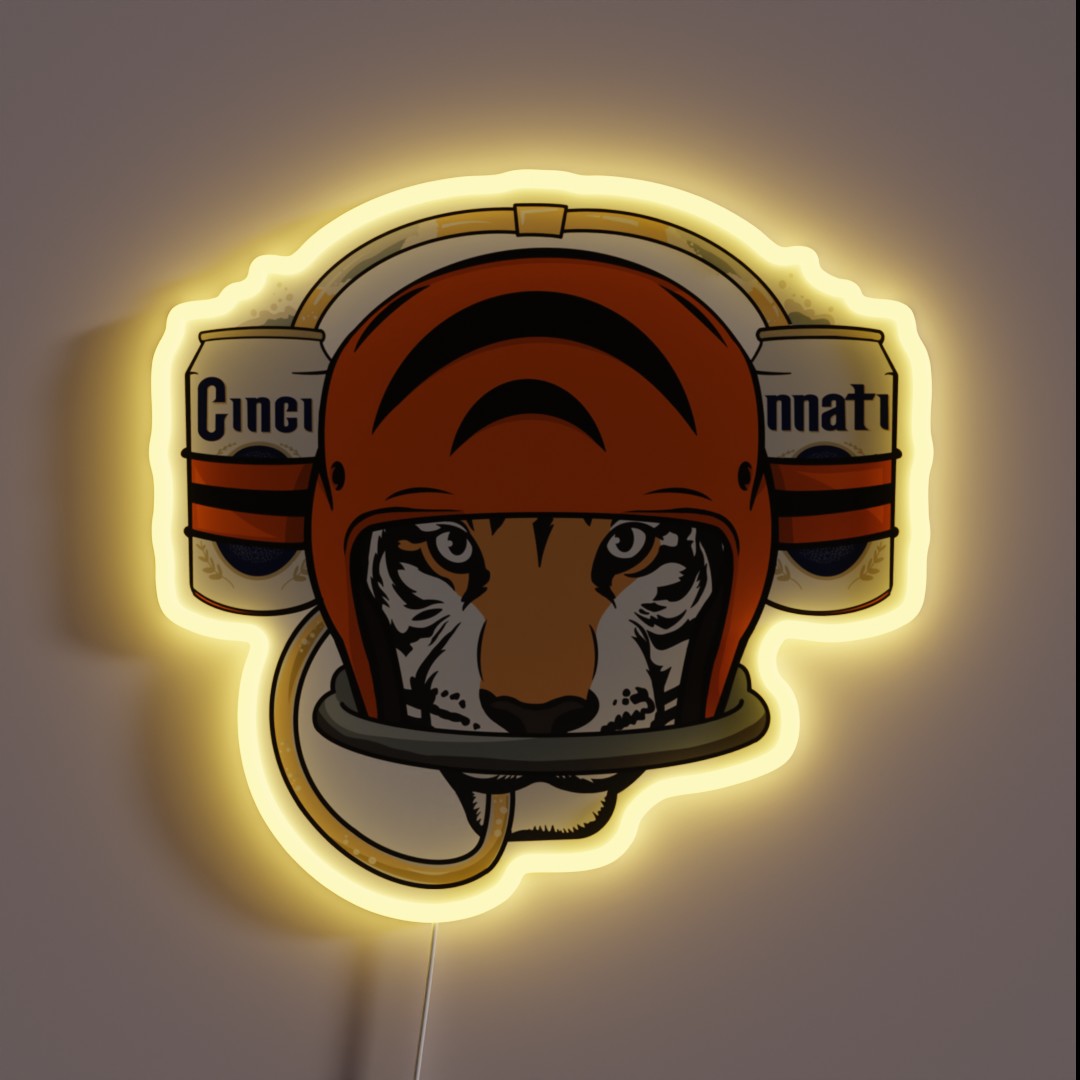 Cincinnati Football Beer Helmet RGB LED Sign