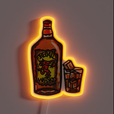 Cooking up warmth with every shot of whiskey, glowing bright.