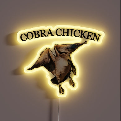 Eye-catching cobra chicken neon sign with customizable RGB lighting effects