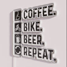 Load image into Gallery viewer, Vibrant Coffee Bike Beer Looping Fun Retro Bar Sign Decor