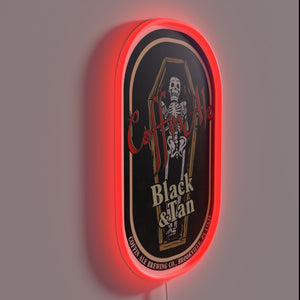 Neon RGB Bar Sign with Coffin Ale Logo Design