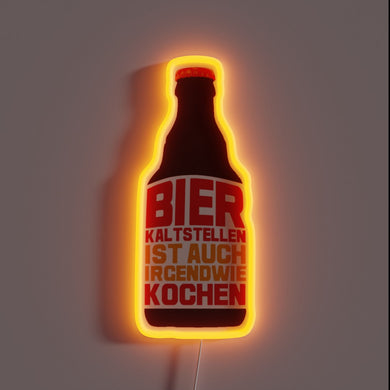 Fun Neon Bar Sign: Cold Beer Is Cooking in Color