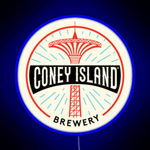 Coney Island Brewery RGB neon sign blue