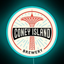 Load image into Gallery viewer, Coney Island Brewery RGB neon sign lightblue 