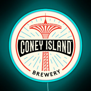 Coney Island Brewery RGB neon sign lightblue 