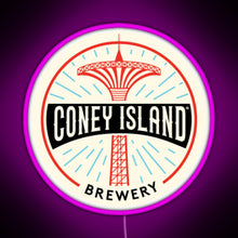 Load image into Gallery viewer, Coney Island Brewery RGB neon sign  pink