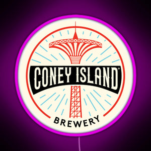 Coney Island Brewery RGB neon sign  pink