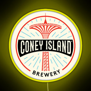 Coney Island Brewery RGB neon sign yellow