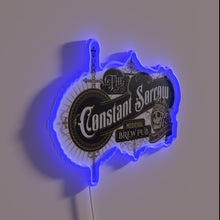 Load image into Gallery viewer, Vintage medieval-inspired brew pub ambiance with constant sorrow signage.