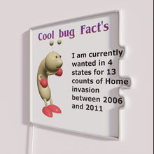 Load image into Gallery viewer, Vibrant neon decorative sign featuring insects in urban invasion setting