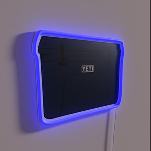 Glowing Navy Blue Neon Light Wall Sign with RGB Cooling Effect