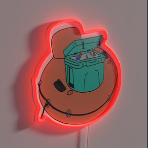 Vibrant glowing Cooler Tube with Drink Storage and RGB Lighting